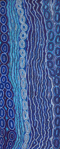 Aboriginal Artwork by Christine Nakamarra Curtis, Lappi Lappi Jukurrpa, 152x61cm