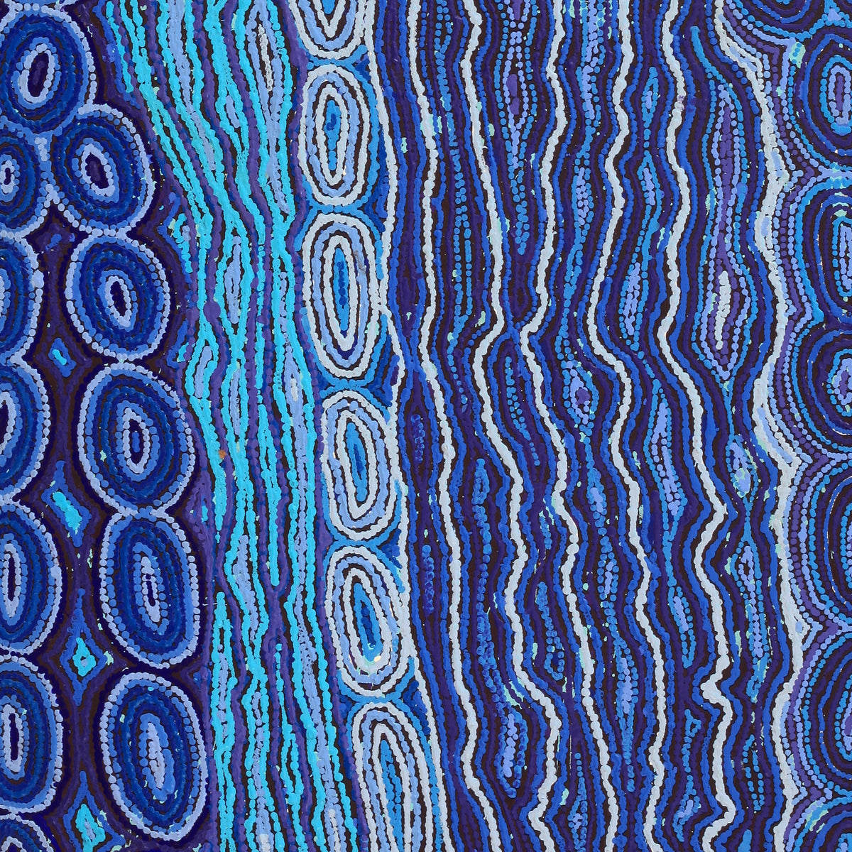 Aboriginal Art by Christine Nakamarra Curtis, Lappi Lappi Jukurrpa, 152x61cm - ART ARK®