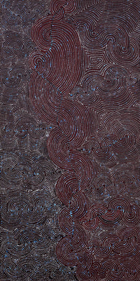 Aboriginal Artwork by Christine Nakamarra Curtis, Mina Mina Jukurrpa, 182x91cm