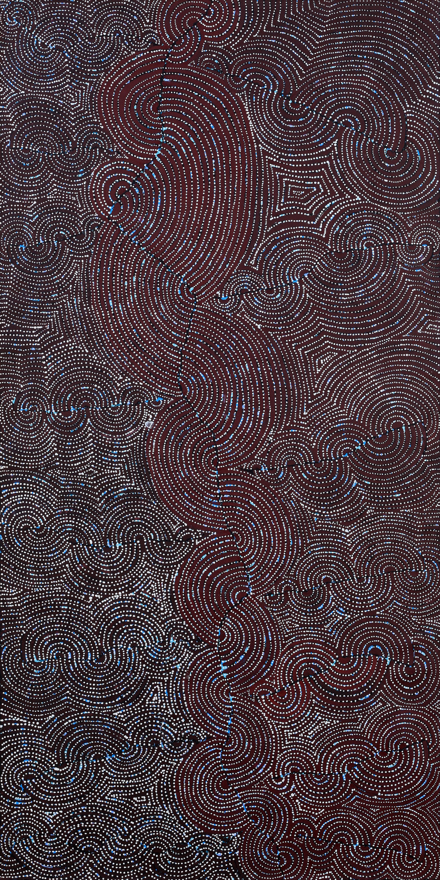 Aboriginal Artwork by Christine Nakamarra Curtis, Mina Mina Jukurrpa, 182x91cm