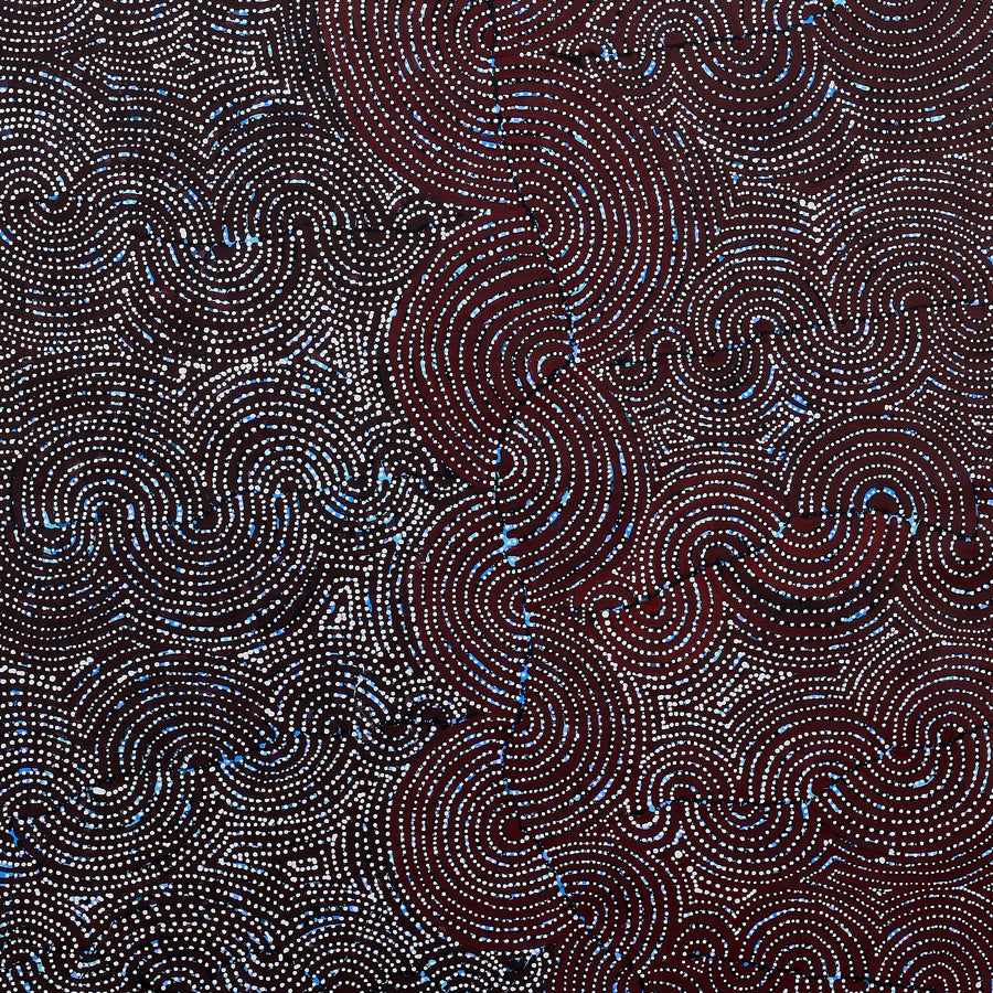 Aboriginal Artwork by Christine Nakamarra Curtis, Mina Mina Jukurrpa, 182x91cm