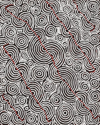 Aboriginal Artwork by Christine Nakamarra Curtis, Mina Mina Jukurrpa, 76x61cm