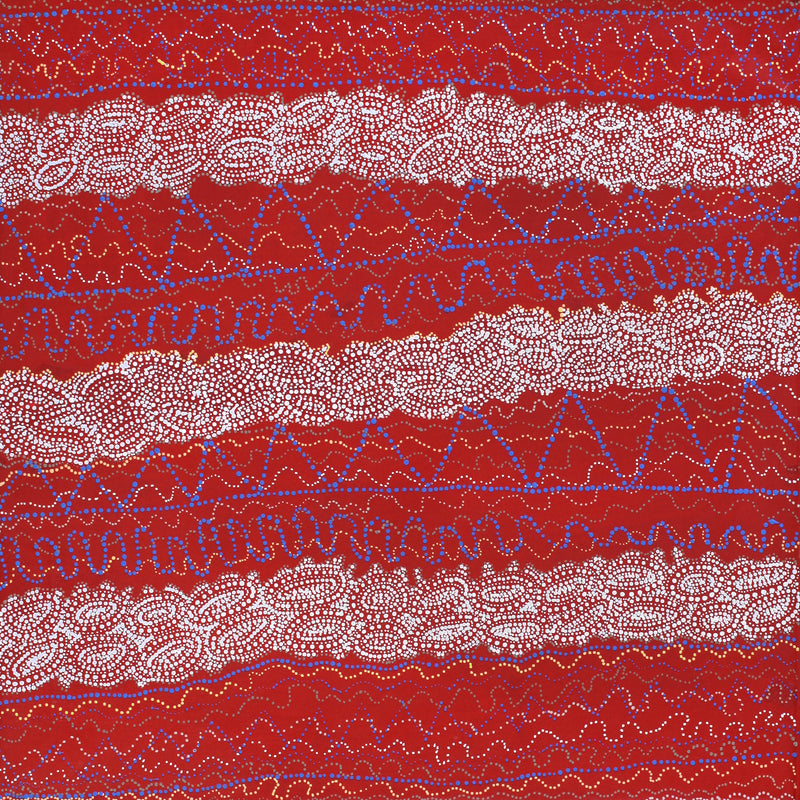 Aboriginal Artwork by Christine Nakamarra Curtis, Mina Mina Jukurrpa, 91x91cm