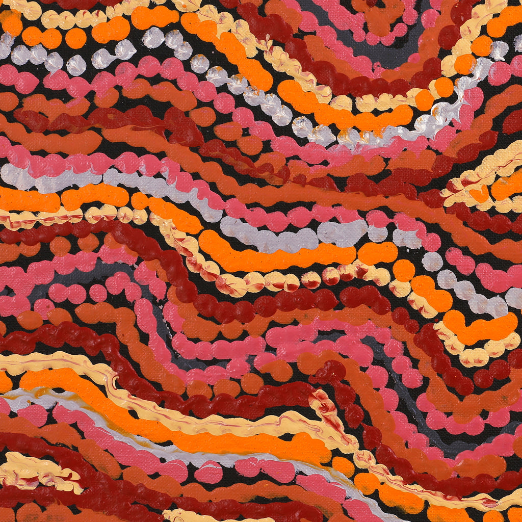 Aboriginal Artwork by Christine Nakamarra Curtis, Mina Mina Jukurrpa, 91x91cm
