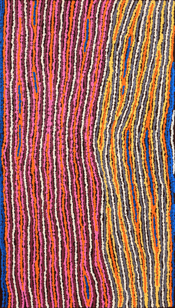 Aboriginal Artwork by Christine Napanangka Michaels, Lappi Lappi Jukurrpa, 107x61cm