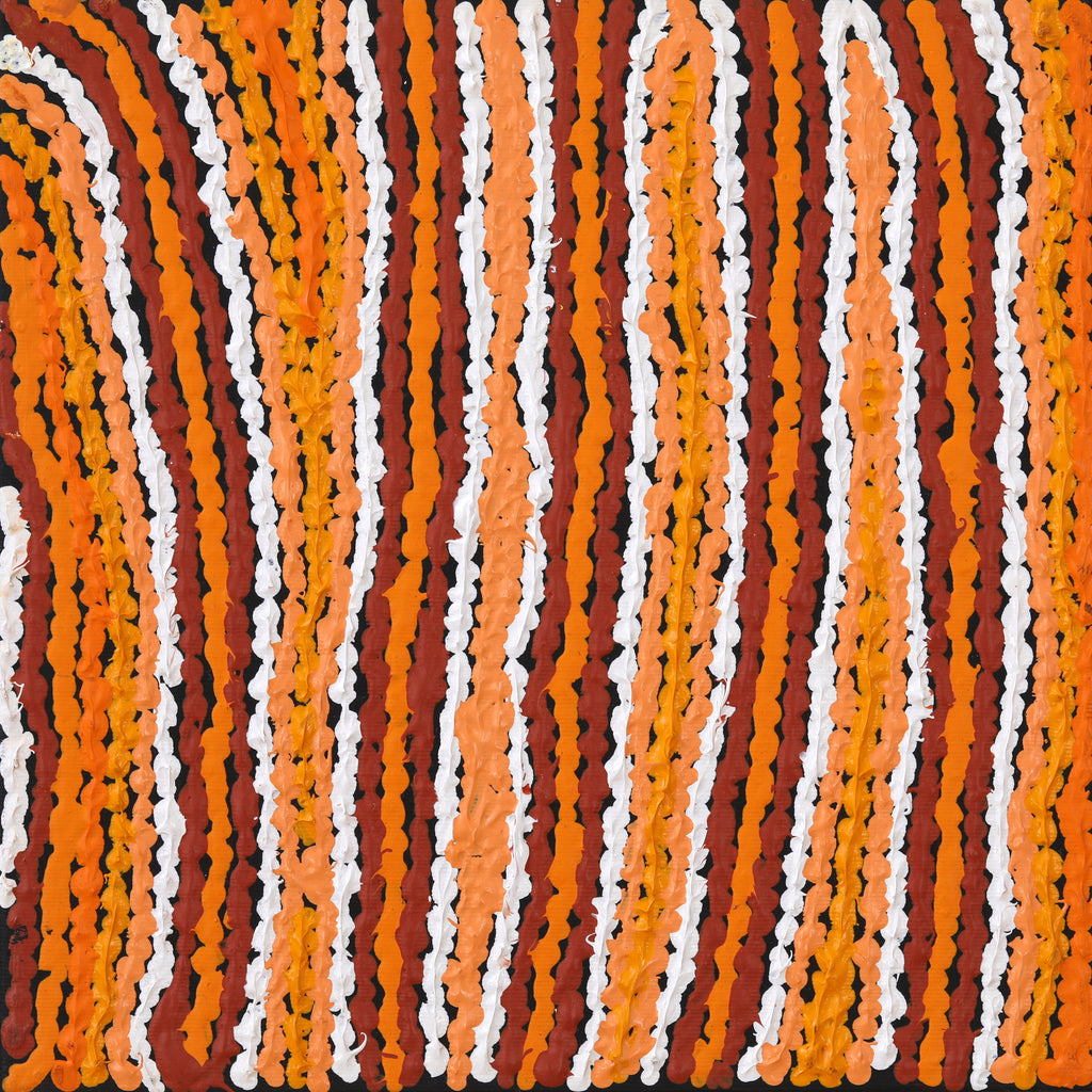 Aboriginal Artwork by Christine Napanangka Michaels, Lappi Lappi Jukurrpa, 30x30cm