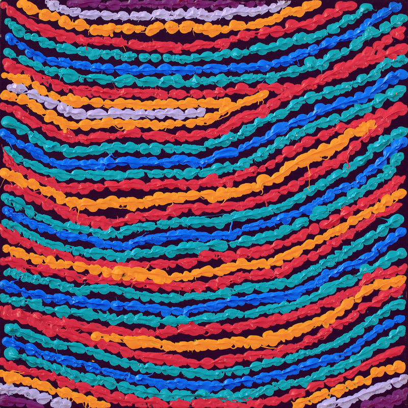 Aboriginal Artwork by Christine Napanangka Michaels, Lappi Lappi Jukurrpa, 30x30cm