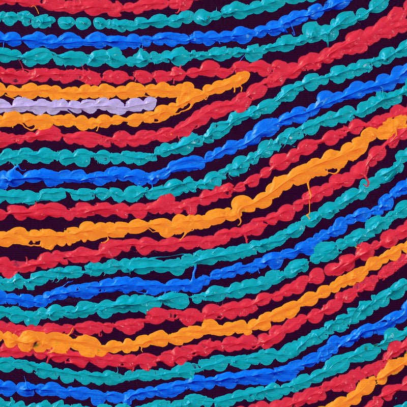 Aboriginal Artwork by Christine Napanangka Michaels, Lappi Lappi Jukurrpa, 30x30cm