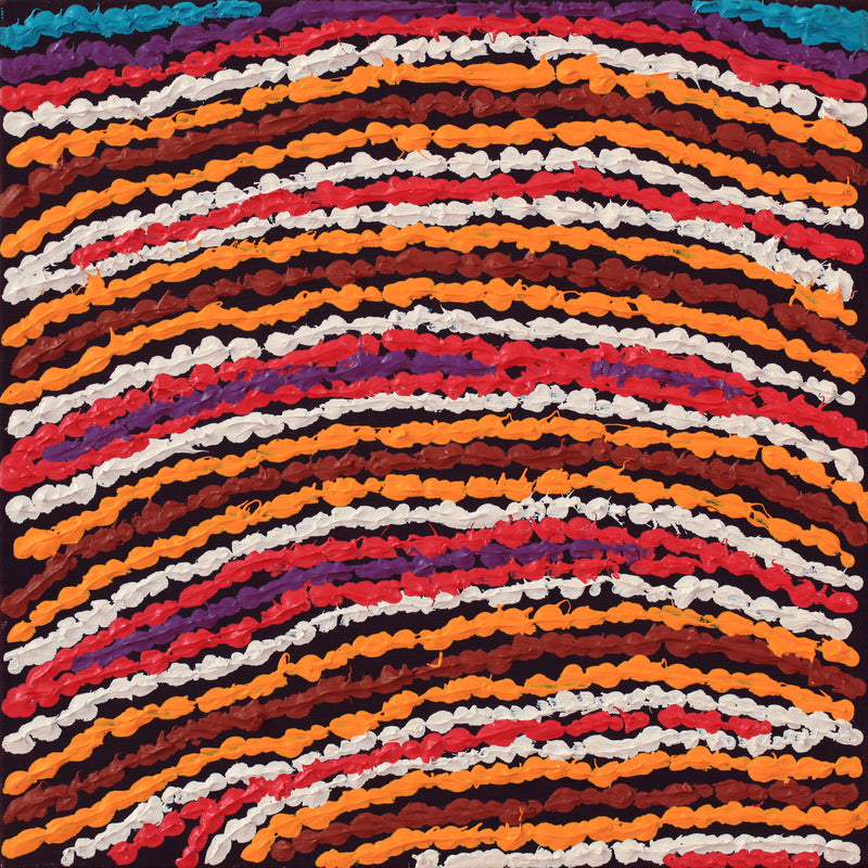 Aboriginal Artwork by Christine Napanangka Michaels, Lappi Lappi Jukurrpa, 30x30cm