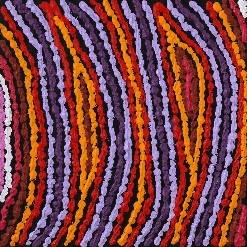 Aboriginal Artwork by Christine Napanangka Michaels, Lappi Lappi Jukurrpa, 30x30cm