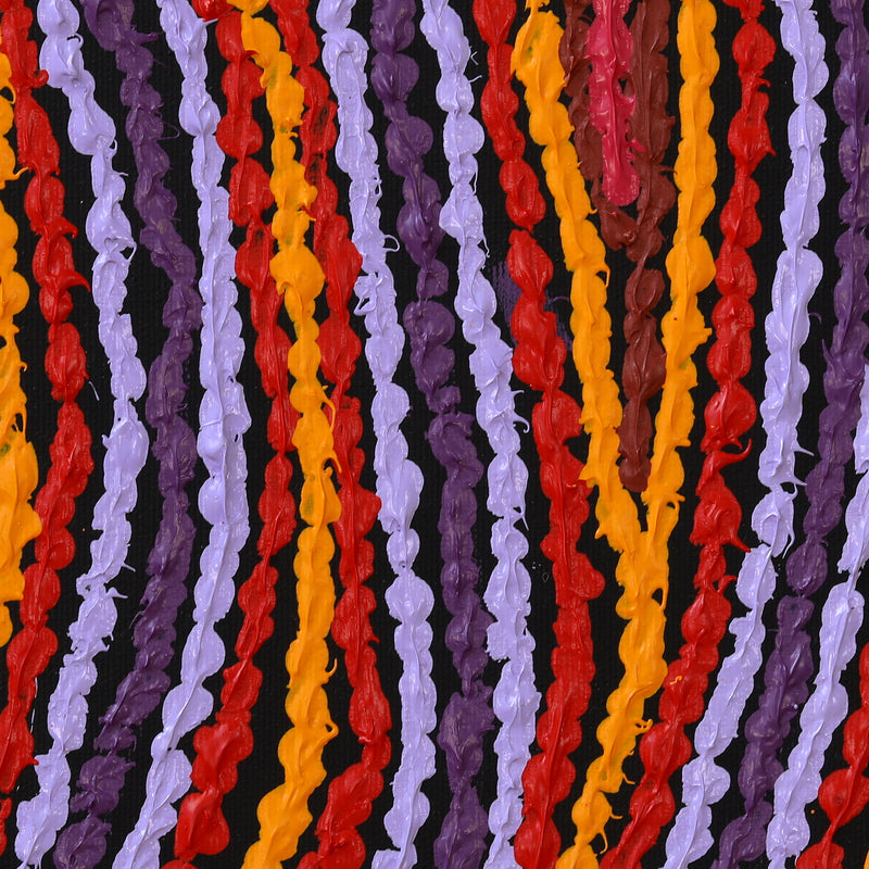 Aboriginal Artwork by Christine Napanangka Michaels, Lappi Lappi Jukurrpa, 30x30cm