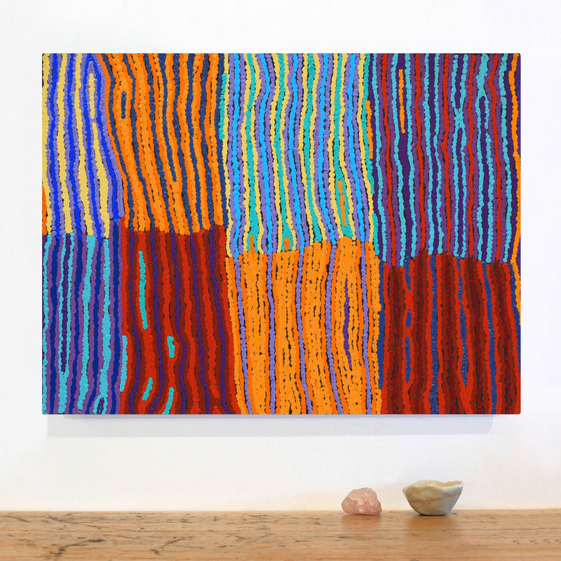 Aboriginal Artwork by Christine Napanangka Michaels, Lappi Lappi Jukurrpa, 61x46cm