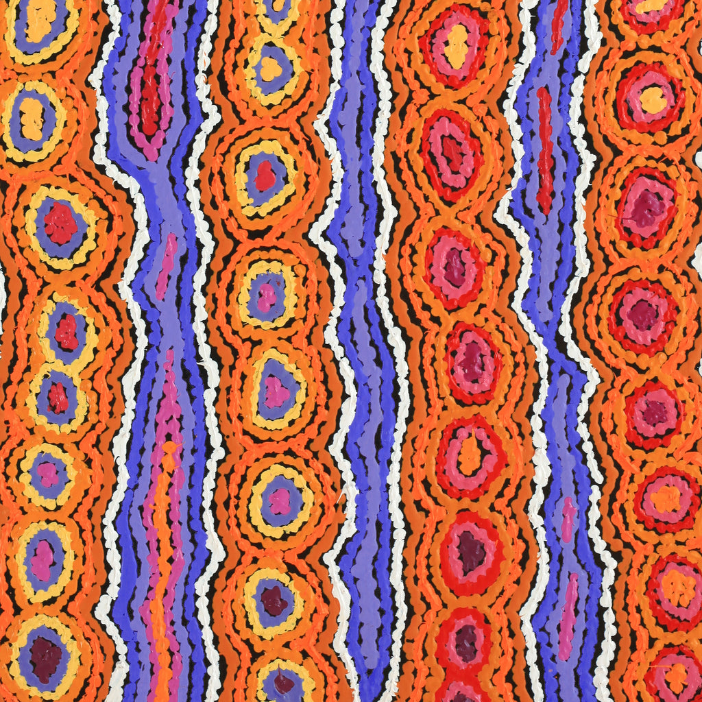 Aboriginal Artwork by Christine Napanangka Michaels, Lappi Lappi Jukurrpa, 76x46cm