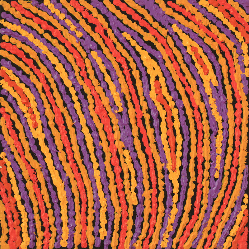 Aboriginal Artwork by Christine Napanangka Michaels, Lappi Lappi Jukurrpa, 30x30cm