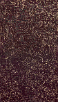 Aboriginal Artwork by Christine Nakamarra Curtis, Mina Mina Jukurrpa, 107x61cm