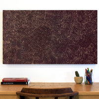 Aboriginal Artwork by Christine Nakamarra Curtis, Mina Mina Jukurrpa, 107x61cm