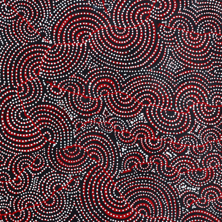 Aboriginal Artwork by Christine Nakamarra Curtis, Mina Mina Jukurrpa, 122x61cm