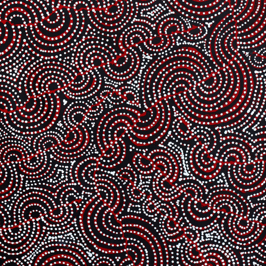 Aboriginal Artwork by Christine Nakamarra Curtis, Mina Mina Jukurrpa, 122x61cm