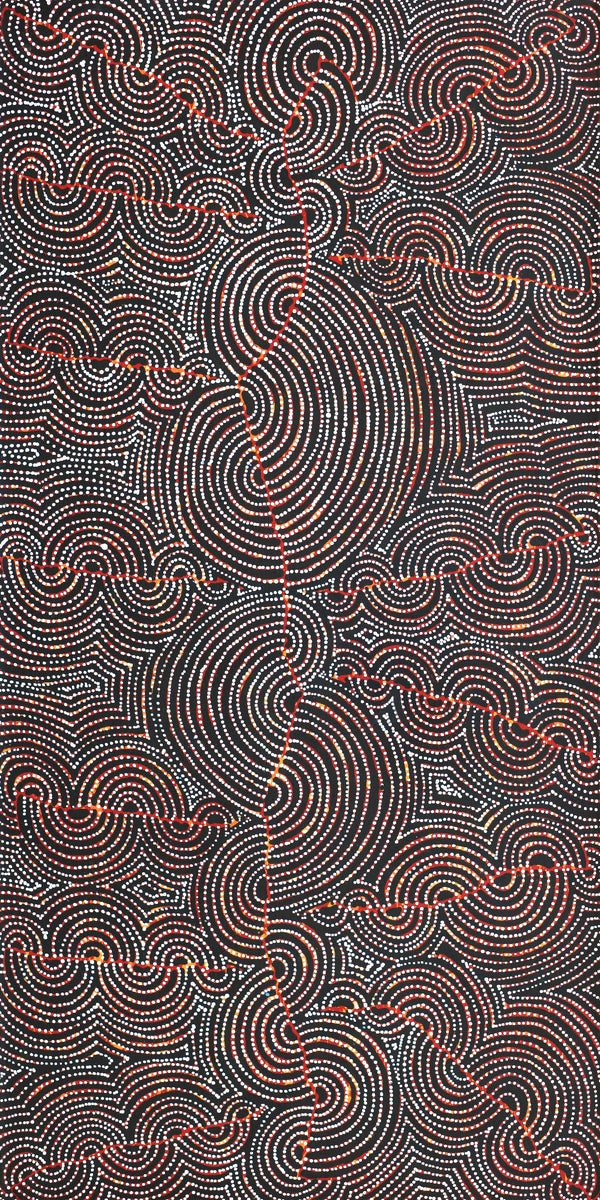 Aboriginal Art by Christine Nakamarra Curtis, Mina Mina Jukurrpa, 122x61cm - ART ARK®