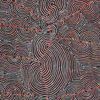 Aboriginal Artwork by Christine Nakamarra Curtis, Mina Mina Jukurrpa, 122x61cm
