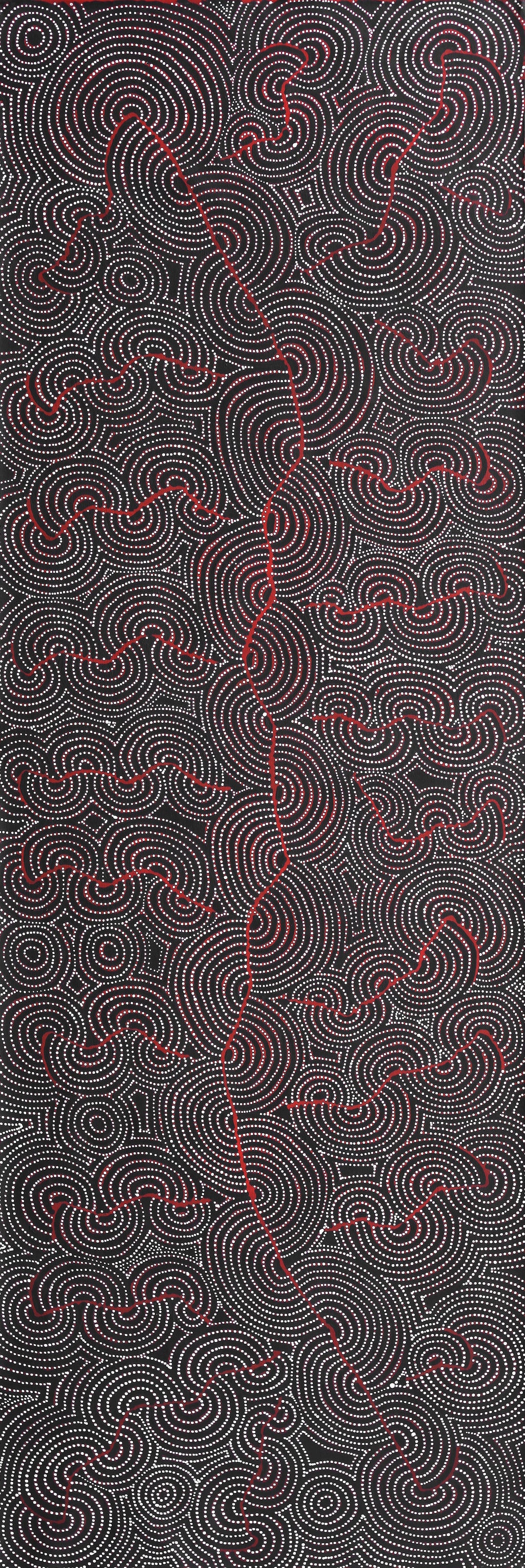 Aboriginal Artwork by Patrick Japangardi Williams, Mina Mina Jukurrpa (Mina Mina Dreaming) - Ngalyipi, 182x61cm