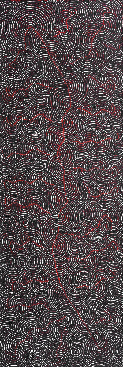 Aboriginal Art by Patrick Japangardi Williams, Mina Mina Jukurrpa (Mina Mina Dreaming) - Ngalyipi, 182x61cm - ART ARK®