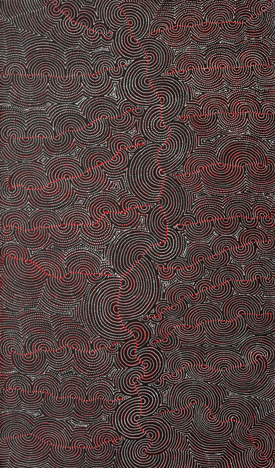 Aboriginal Artwork by Christine Nakamarra Curtis, Mina Mina Jukurrpa, 182x107cm