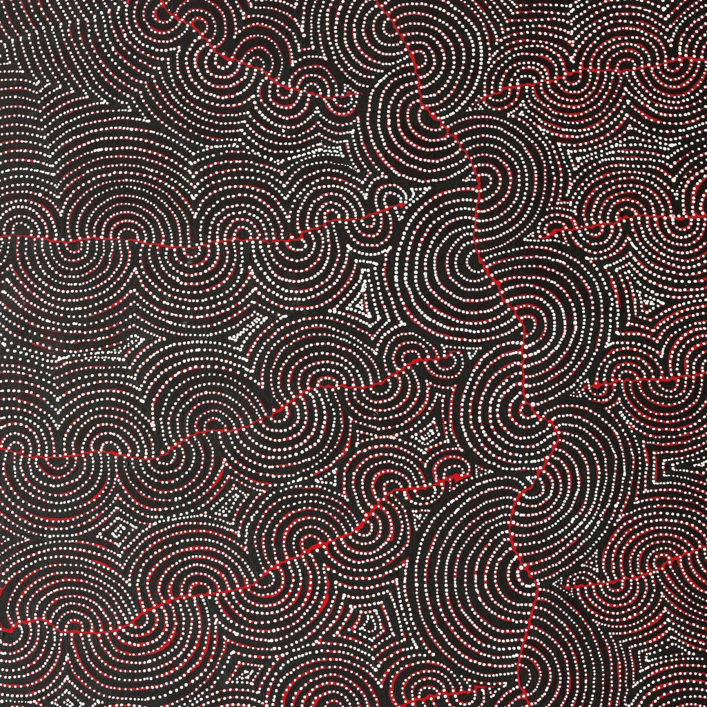 Aboriginal Artwork by Christine Nakamarra Curtis, Mina Mina Jukurrpa, 182x107cm