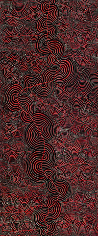 Aboriginal Artwork by Christine Nakamarra Curtis, Mina Mina Jukurrpa, 183x76cm