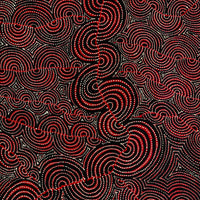 Aboriginal Artwork by Christine Nakamarra Curtis, Mina Mina Jukurrpa, 183x76cm