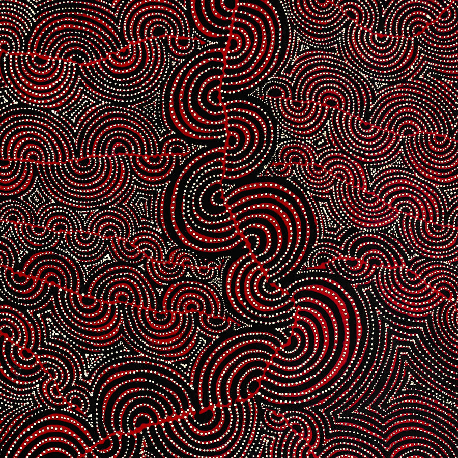 Aboriginal Artwork by Christine Nakamarra Curtis, Mina Mina Jukurrpa, 183x76cm