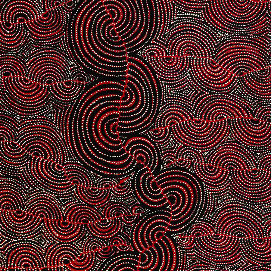Aboriginal Artwork by Christine Nakamarra Curtis, Mina Mina Jukurrpa, 183x76cm