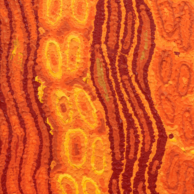 Aboriginal Artwork by Christine Nakamarra Curtis, Lappi Lappi Jukurrpa, 30x30cm