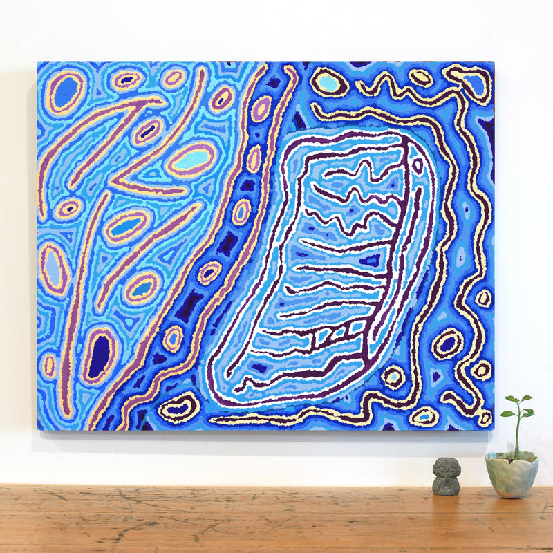 Aboriginal Artwork by Christine Nakamarra Curtis, Lappi Lappi Jukurrpa, 76x61cm