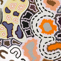 Aboriginal Artwork by Clarise Nampijinpa Poulson, Ngapa Jukurrpa (Water Dreaming) - Mikanji, 107x76cm