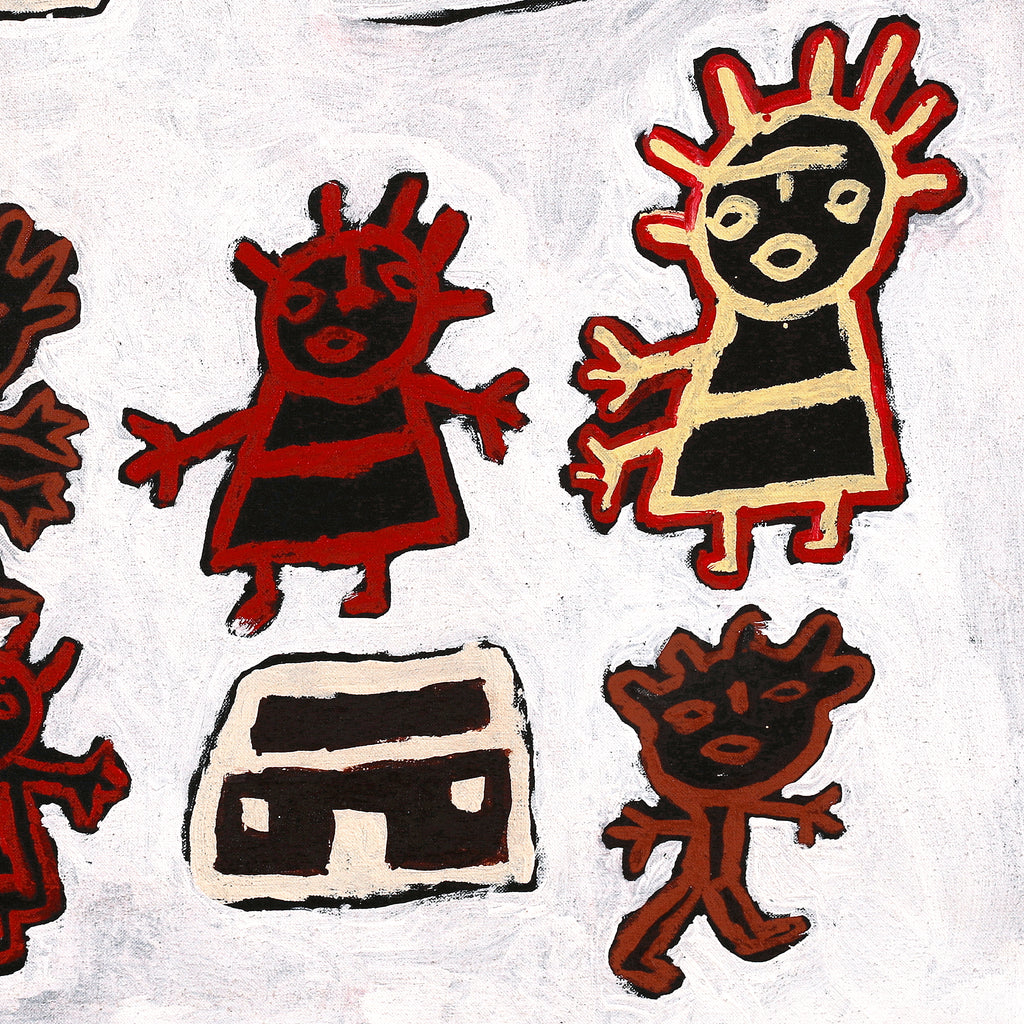 Aboriginal Artwork by Clarise Nampijinpa Poulson, Nguru Yurntumu-wana (Country around Yuendumu), 61x61cm