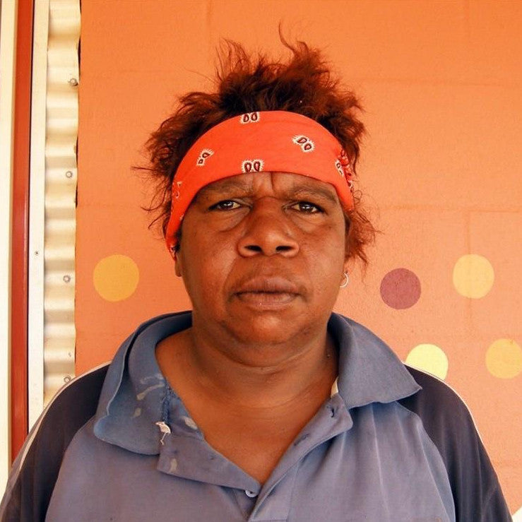 Aboriginal Artwork by Clarise Napurrurla Nelson, Yarla Jukurrpa (Bush Potato Dreaming) - Cockatoo Creek, 30x30cm