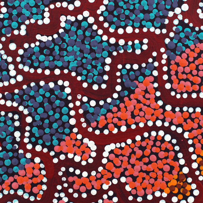 Aboriginal Artwork by Clarissa Nangala Williams, Ngapa Jukurrpa (Water Dreaming) - Puyurru, 30x30cm