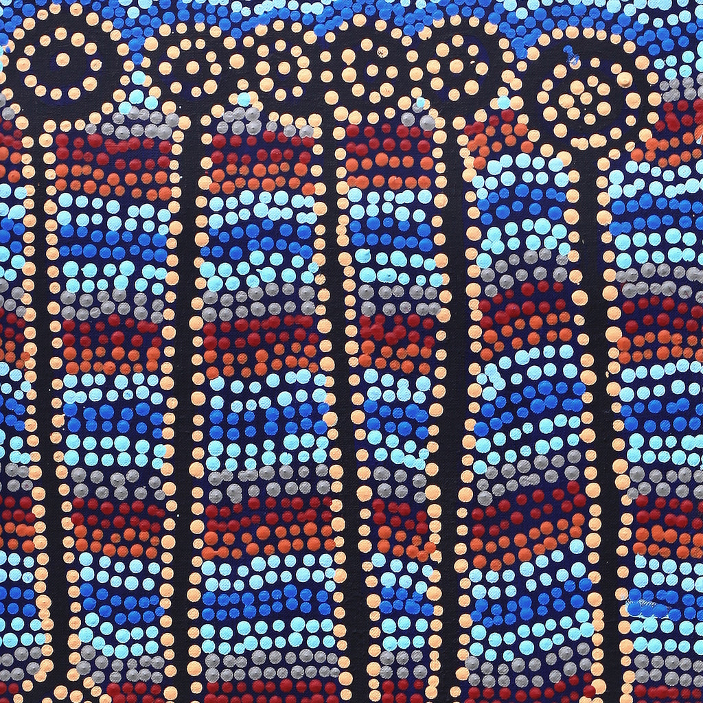 Aboriginal Artwork by Clarissa Nangala Williams, Ngapa Jukurrpa (Water Dreaming) - Puyurru, 91x30cm