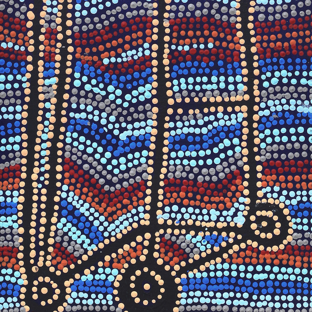 Aboriginal Artwork by Clarissa Nangala Williams, Ngapa Jukurrpa (Water Dreaming) - Puyurru, 91x30cm