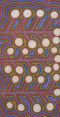 Aboriginal Artwork by Colleen Kantawarra, Yultukunpa - Honey Grevillea, 80x40cm