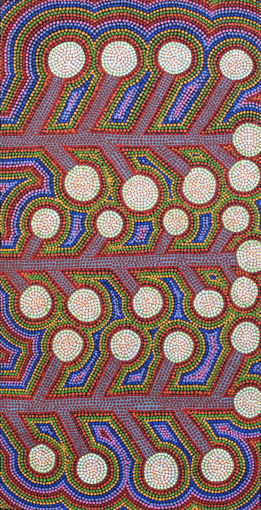 Aboriginal Artwork by Colleen Kantawarra, Yultukunpa - Honey Grevillea, 80x40cm