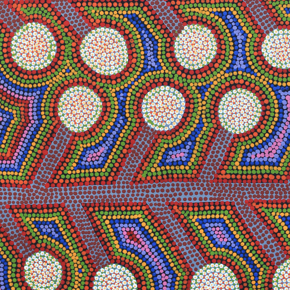 Aboriginal Artwork by Colleen Kantawarra, Yultukunpa - Honey Grevillea, 80x40cm