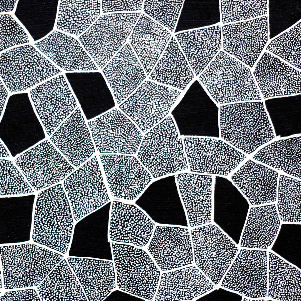Aboriginal Artwork by Corinne Nampijinpa Ryan, Ngalyarrpa manu Puluku Jukurrpa, 46x46cm