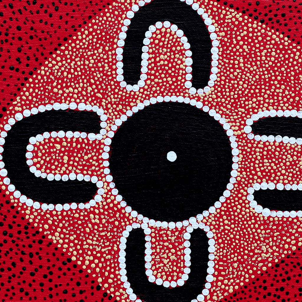 Aboriginal Artwork by Cornelius Jungarrayi Spencer, Karnta Jukurrpa (Womens Dreaming), 46x46cm