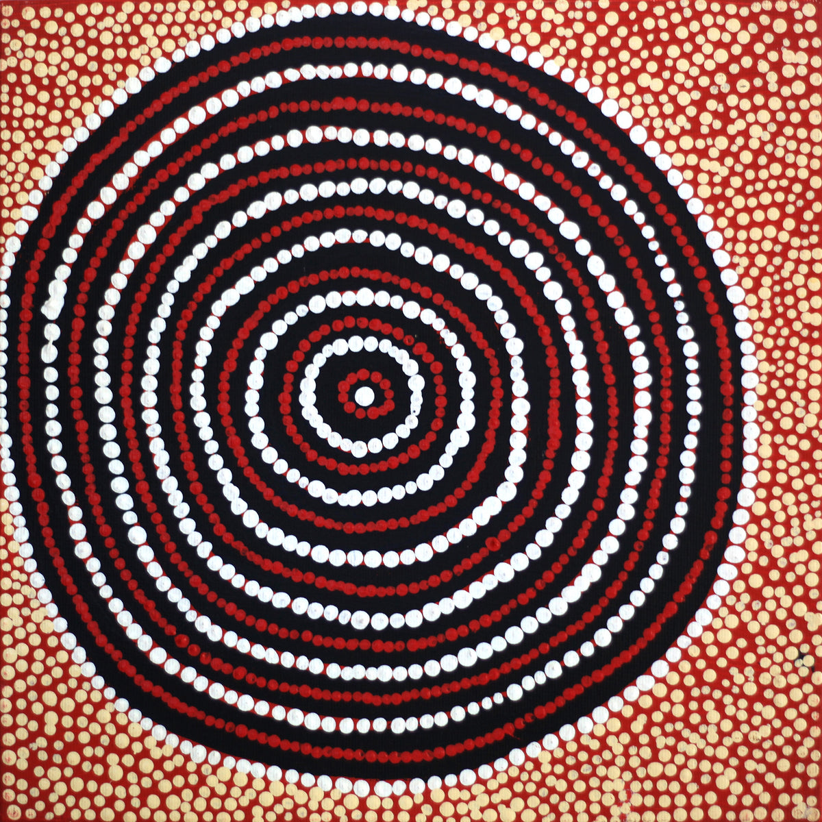 Aboriginal Art by Cornelius Jungarrayi Spencer, Wardapi Jukurrpa (Goanna Dreaming) - Yarripurlangu, 30x30cm - ART ARK®