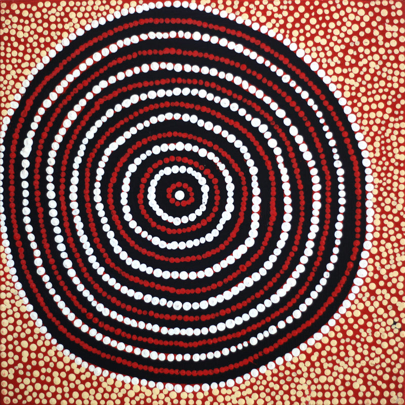 Aboriginal Artwork by Cornelius Jungarrayi Spencer, Wardapi Jukurrpa (Goanna Dreaming) - Yarripurlangu, 30x30cm