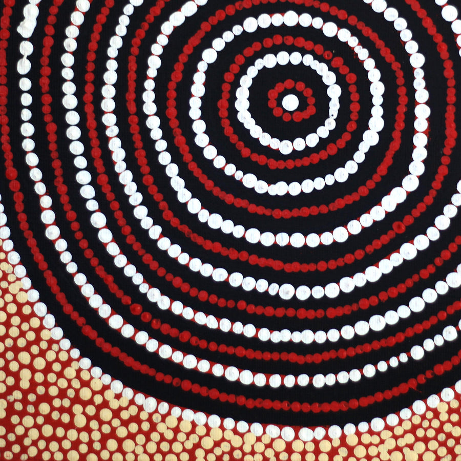 Aboriginal Artwork by Cornelius Jungarrayi Spencer, Wardapi Jukurrpa (Goanna Dreaming) - Yarripurlangu, 30x30cm