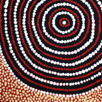 Aboriginal Art by Cornelius Jungarrayi Spencer, Wardapi Jukurrpa (Goanna Dreaming) - Yarripurlangu, 30x30cm - ART ARK®