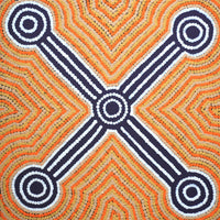 Aboriginal Artwork by Cornelius Jungarrayi Spencer, Wardapi Jukurrpa (Goanna Dreaming) - Yarripurlangu, 30x30cm